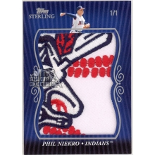 Phil Niekro 2008 Topps Sterling Super Jumbo Game-Used Logo Patch Card #JS-PN10 1/1