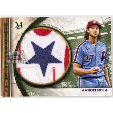 Aaron Nola 2025 Topps Museum Momentous Material Logo Patch Card #MMJP-AN 1/1