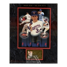 Nolan Ryan Autographed The King Of K Baseball Plaque - BAS LOA