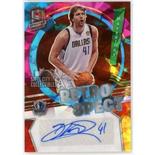 Dirk Nowitzki 2021-22 Panini Spectra RetroSpect Autograph Card #RSA-DNW 11/25