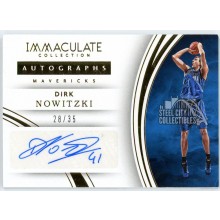 Dirk Nowitzki 2015-16 Panini Immaculate Gold Autograph Card #10 28/35