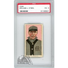 William J. O'Neil 1909-11 T206 Piedmont Baseball Card PSA 3