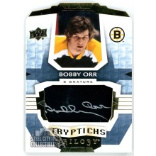 Bobby Orr 2016-17 Upper Deck Trilogy Tryptichs Die-Cut Auto Card #T-BOS1 27/40