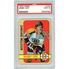 Bobby Orr 1972-73 Topps Hockey Card #100 PSA 9 (Edge Chipped)