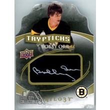 Bobby Orr 2015-16 Upper Deck Trilogy Tryptichs Die-Cut Auto Card #T-BOS1 12/20