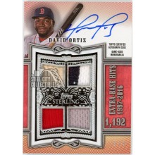 David Ortiz 2020 Topps Sterling Swings Quad Relic Autograph Card #SWAR-DO 5/5