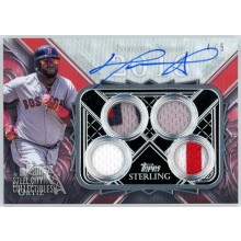 David Ortiz 2022 Topps Sterling Seasons Red Quad Patch Auto Card #SSAR-DO 4/5