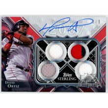 David Ortiz 2022 Topps Sterling Seasons Red Quad Patch Autograph Card 3/5