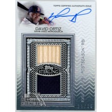 David Ortiz 2021 Topps Sterling Swings Dual Relic Autograph Card #SWAR-DO 21/25