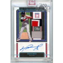 David Ortiz 2022 Panini Three & Two HOF Dual Patch Autograph Card #HOFS-DO 1/1