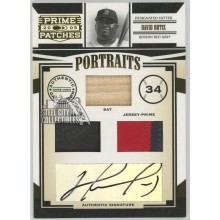 David Ortiz 2005 Donruss Portraits Prime Patches Triple Relic Auto Card 1/1