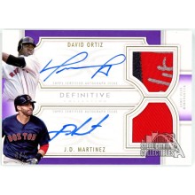 D. Ortiz & J.D. Martinez 2020 Topps Definitive Purple Dual Patch Auto Card 4/5