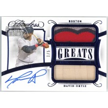 David Ortiz 2020 Panini Flawless Greats Sapphire Dual Relic Autograph Card #GDM-DO 1/5