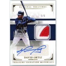 David Ortiz 2017 Panini National Treasures Patch Autograph Card #TSM-DO2 1/5