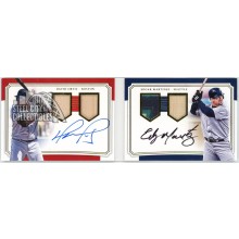 David Ortiz Edgar Martinez 2017 Panini National Treasures Dual Relic Autograph Booklet Card #SDMB-OM 10/10
