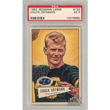 Chuck Ortmann 1952 Bowman Football Large Rookie Card #132 PSA 5 EX