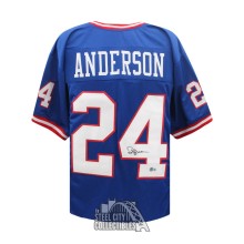 Ottis Anderson Autographed New York Custom Blue Football Jersey - BAS