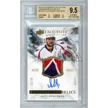 Alex Ovechkin 2015-16 Upper Deck Exquisite Endorsements Patch Autograph Card #ER-AO 12/25 BGS 9.5 (Crack)