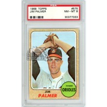 Jim Palmer 1968 Topps Baseball Card #575 PSA 8
