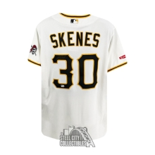 Paul Skenes Autographed Pittsburgh Pirates Nike Authentic Collection White Baseball Jersey - MLB (Gold Ink)