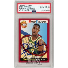 Gary Payton 1991-92 Fleer Rookie Sensations Autograph Card "The Glove" #9 PSA/DNA 10