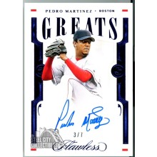 Pedro Martinez 2021 Panini Flawless Greats Sapphire Autograph Card #GA-PM 3/7