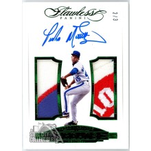 Pedro Martinez 2017 Panini Flawless Greats Emerald Dual Patch Autograph Card 2/3