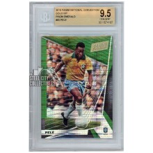 Pele 2018 Panini The National Convention Gold VIP Prizm Emerald Card #95 4/5 BGS 9.5