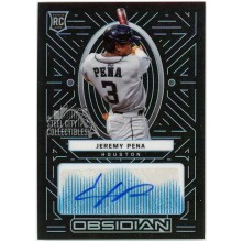 Jeremy Pena 2022 Panini Chronicles Obsidian Blue Rookie Autograph Card #OA-JP