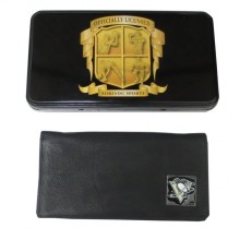 Pittsburgh Penguins Leather Checkbook Cover w/ Tin