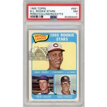 Tony Perez 1965 Topps Baseball NL Rookie Stars Card #581 PSA 7