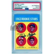 Pete Rose 1963 Topps Rookie Reprint Autograph Card #537 PSA/DNA