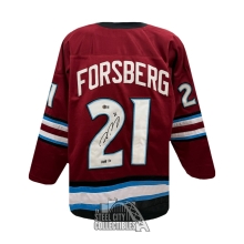Peter Forsberg HOF 16 Autographed Colorado Custom Burgundy Hockey Jersey - BAS