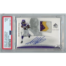 Adrian Peterson 2007 Upper Deck SP Authentic Rookie Patch Autograph Card #289 323/399 PSA 7