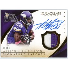 Adrian Peterson 2014 Panini Immaculate Patch Autograph Card #AP 18/60