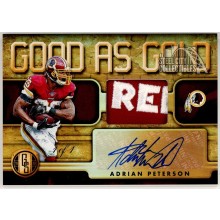 Adrian Peterson 2019 Panini Gold Standard Good As Gold Patch Auto Card 1/1