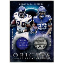 Adrian Peterson & Dalvin Cook 2020 Panini Origins Dual Tag Relic Card OG-10 1/1