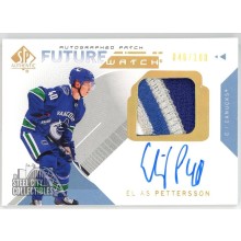 Elias Pettersson 2018-19 Upper Deck SP Authentic Rookie Patch Auto Card 046/100