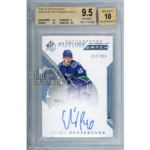 Elias Pettersson 2018-19 Upper Deck SPA Rookie Auto Card 107/999 BAS 9.5 Auto 10