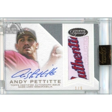 Andy Pettitte 2016 Topps Dynasty Majestic Tag Patch Autograph Card #AP-APT1 1/5