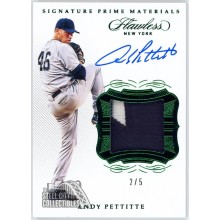 Andy Pettitte 2020 Panini Flawless Prime Emerald Patch Auto Card #SPM-AP 2/5