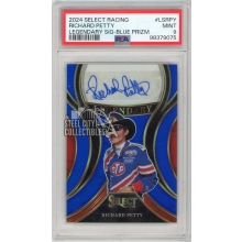 Richard Petty 2024 Panini Select Legendary Blue Autograph Card #LS-RPY 39/49 PSA 9