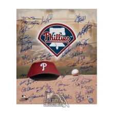 Phillies Greats Autographed 16x20 Photo (39 Signatures) - BAS LOA