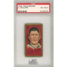 Deacon Phillippe "Charles" 1911 Hassan T205 Gold Border Baseball Card PSA 4 VG-EX