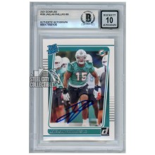 Jaelan Phillips 2021 Panini Donruss Rated Rookie Autograph Card #336 BAS 10