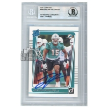 Jaelan Phillips 2021 Panini Donruss Rated Rookie Autograph Card #336 BAS