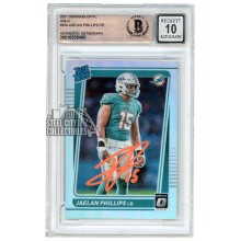 Jaelan Phillips 2021 Panini Donruss Optic Holo Rated Rookie Autograph Card #254 BAS 10 (Orange)