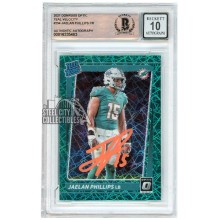 Jaelan Phillips 2021 Panini Donruss Optic Teal Velocity Rated Rookie Autograph Card #254 BAS 10 (Orange)