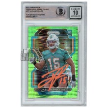 Jaelan Phillips 2021 Panini Prizm Neon Green Pulsar Autograph Rookie Card #377 BAS 10 (Orange)