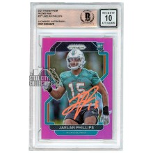 Jaelan Phillips 2021 Panini Prizm Pink Autograph Rookie Card #377 BAS 10 (Orange)